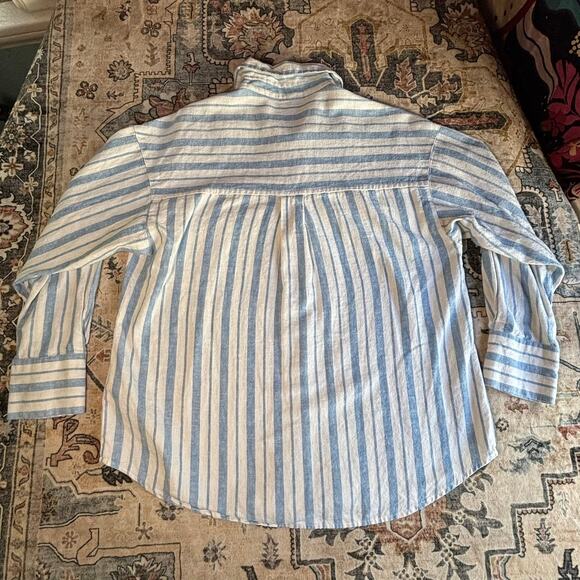 Abercrombie and Fitch Women's Linen Blend Casual Button Up Top Small Fall Boat - Picture 2 of 8